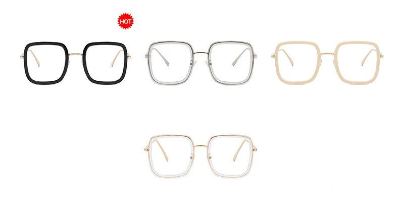 2023 Fashion Oversized Square Eyewear Retro Women Anti-Blue Light Blocking Metal Frame Glasses Optical Computer Eyeglasses