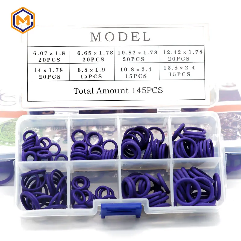 Car air conditioner oring kit repair kit 145 pieces oring box