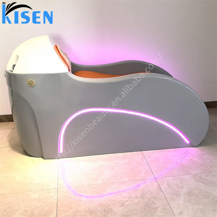 Kisen Automatic salon machine shampoo massage bed head spa chair fumigation led light electric connection