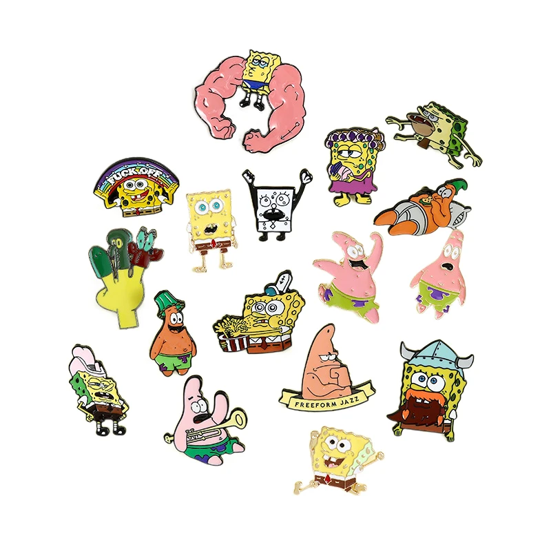 Cute Pineapple House anime metal pin badge Wholesale anime logo glitter badge Souvenirs soft hard enamel pin badge