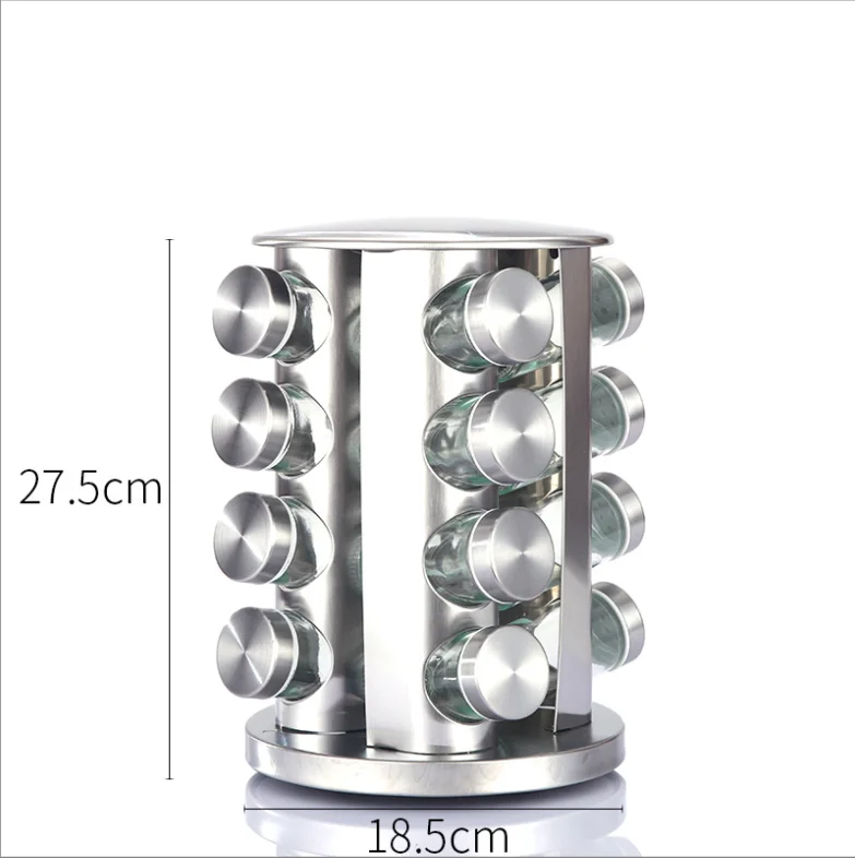 Stainless steel rotating Spice pepper Jar rack