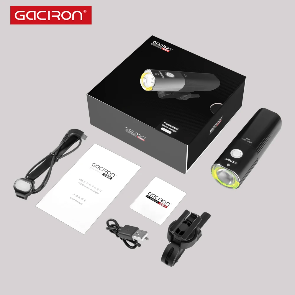 Gaciron bicycle USB rechargeable bike Headlights Waterproof 1260LM bicycle front light Cycling Equipment