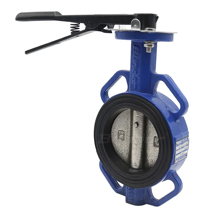 
Bundor 4 inch dutile iron manual wafer type butterfly valve factory direct supply 