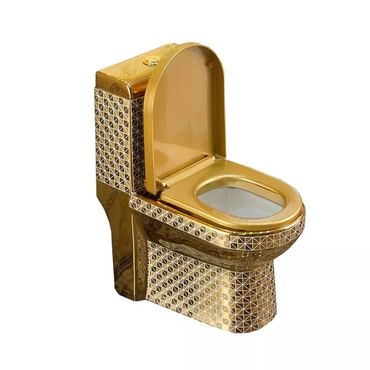 
Good Reputation A3110 sanitary bathroom furniture red flower patterns one piece washdown toilet 