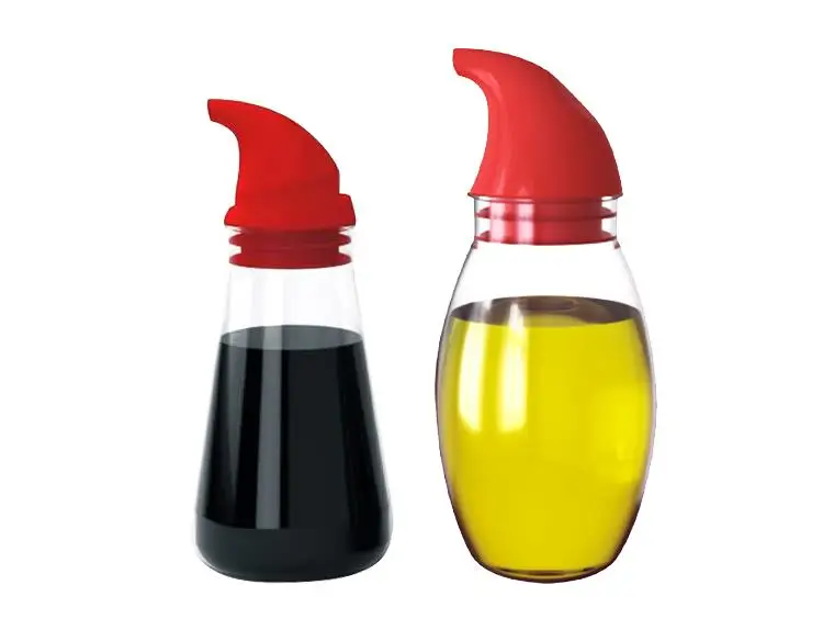 High Quality BPA Free Plastic Gravity Olive Oil & Vinegar Bottle Dispenser, Pour Soy Sauce Dispenser For Kitchen