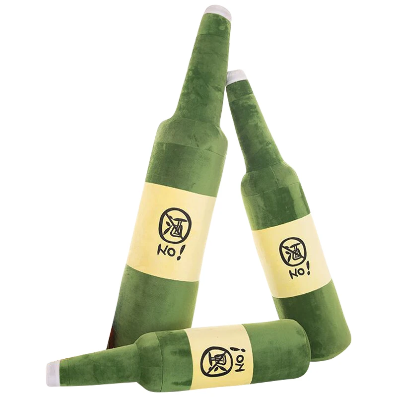 promo gifts product items wine bottles soft pillow drink beer with logo low moq custom manufacturer from photo plush toy
