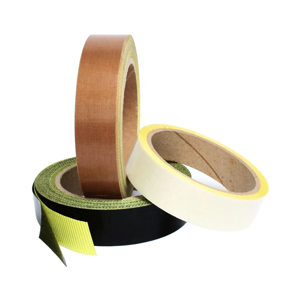 2- Linered Heat Resistant Anti Sticky PTFE Coated Fiberglass Glass Cloth Silicone Glue Self Adhesive Tape With Release Liner