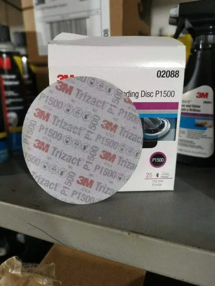 02088 Trizact 1500 Hookit Polishing Disc 6 Inch Clear Coat Sanding Disc Fine Grit Abrasives Foam Material Customizable Type