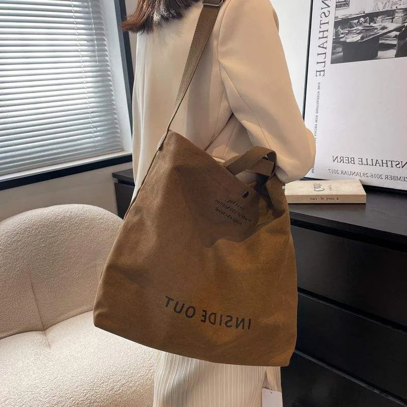 Lady Women Eco-friendly Recyclable Fashion Canvas Bag Cotton Fabric Shopping Work Travel Bag Crossbody Lady Bag for Custom