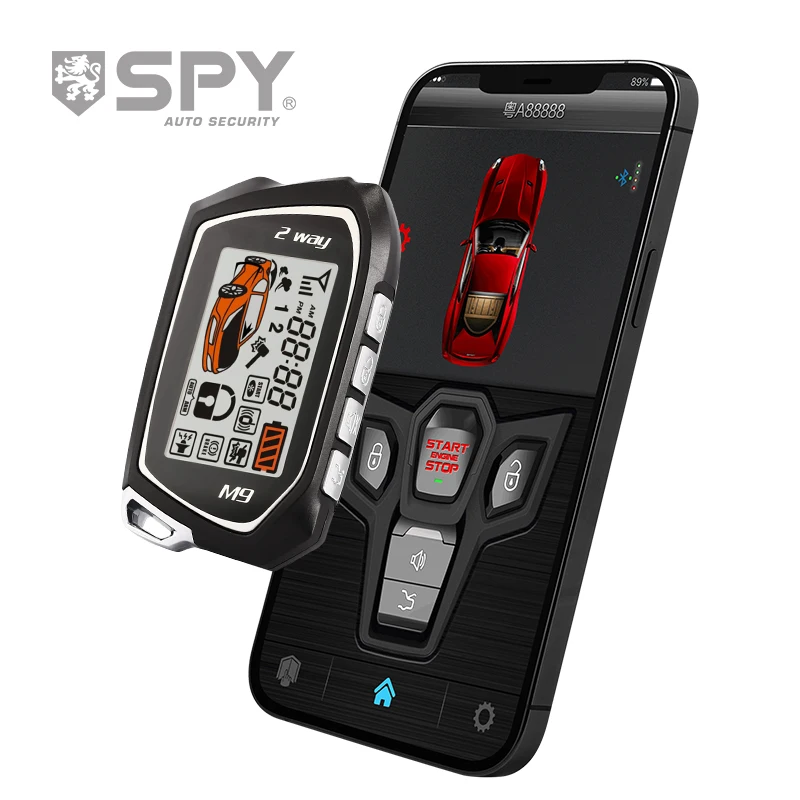 SPY Best Universal Car Security System 2-Way Keyless Entry With Remote Start and Engine Start for BMW 12V Voltage