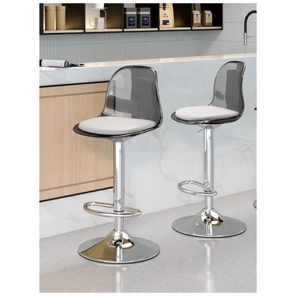 Counter Chairs for Kitchen Bar Stools Furniture Swivel Height Chairs for Restaurant and Bar Transparent Adjustable