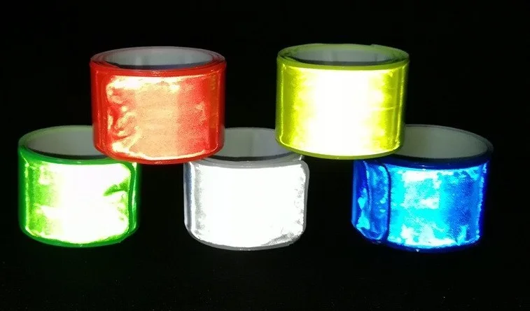 Wholesale PVC Custom Multi-Color Reflective Slap Band Slap Bracelet
