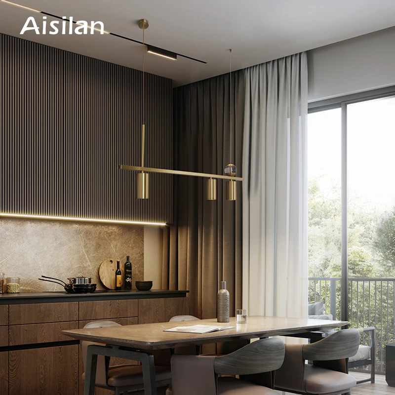 Aisilan Nordic interior design brass home lighting decor crystal downlight chandeliers lamps pendant lights