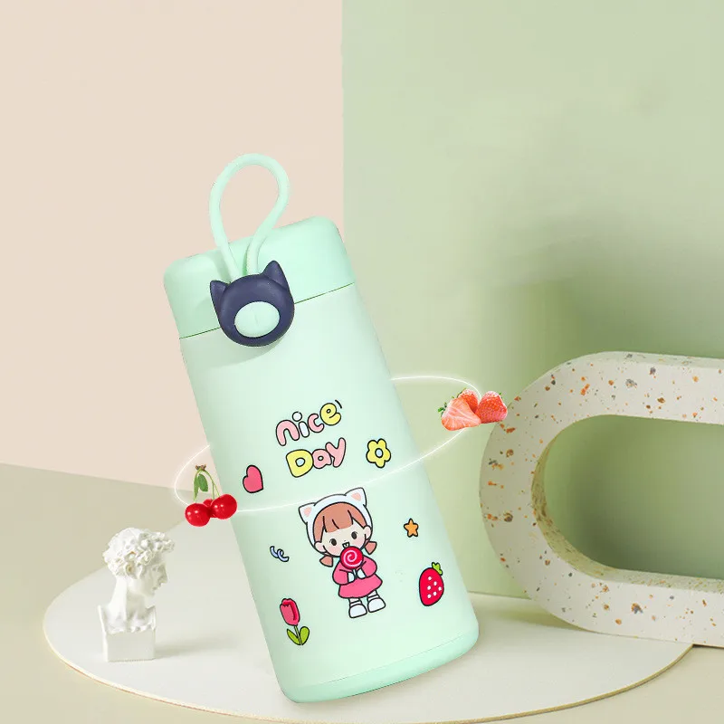 Wholesale Hot Selling Cute Cartoon Children Water Bottle Transparent Glass Clear Double Layer Glass Cup
