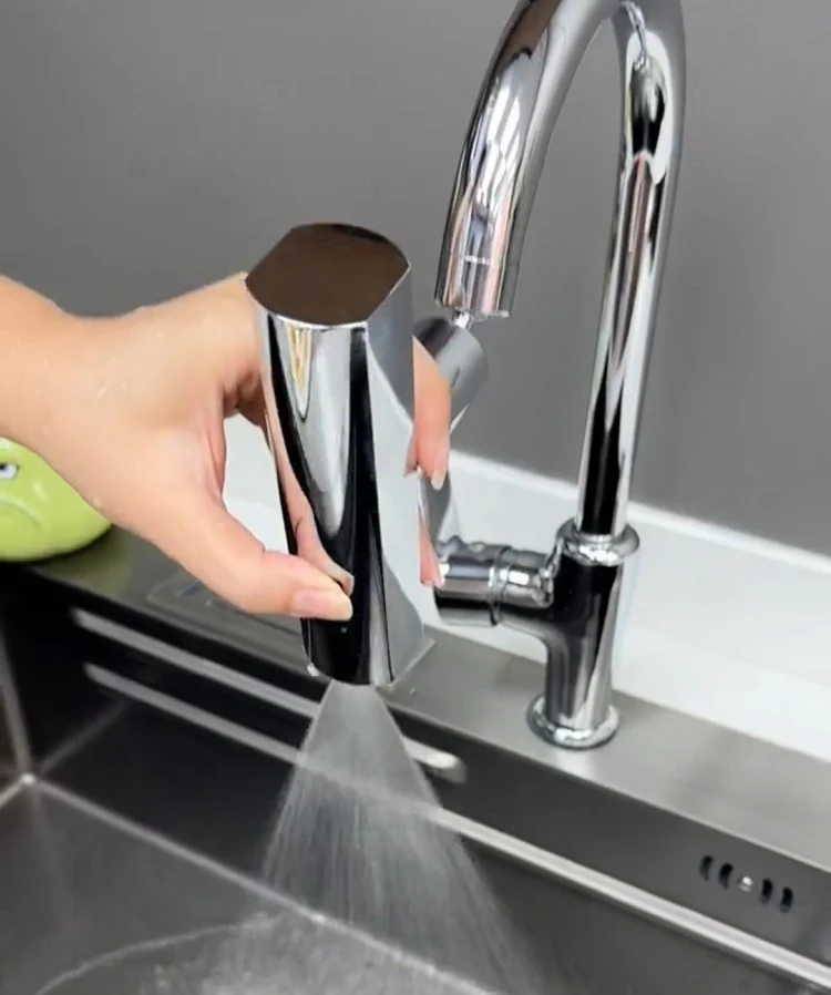 Modern Classic Kitchen Faucet with Waterfall Stream Sprayer Water Saving Nozzle Sprayer Filter Diffuser and Tap Accessories