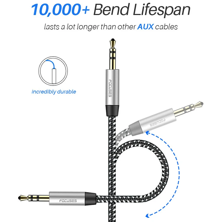 Focuese Audio Cable 3.5mm Audio Car Cable for Amplifier Phone Speaker RCA 3.5mm Jack Male to  Male RCA AUX Cable