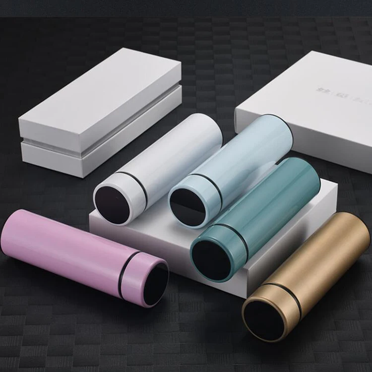 17oz office water bottle Temperature display vacuum thermos causal bottle with tea infuser