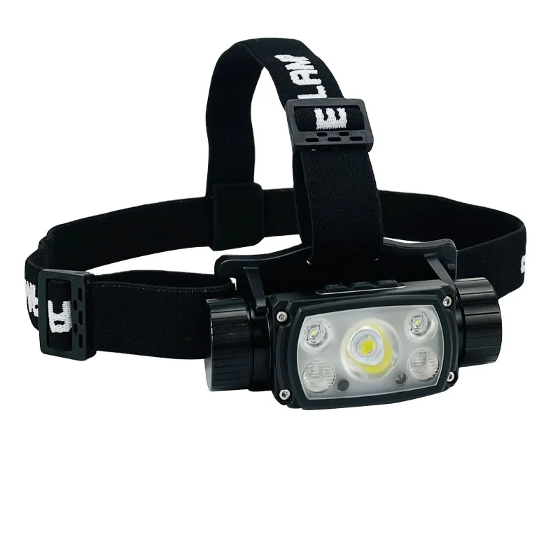 Алюминиевый датчик индукционный Магнитный 6 режимов XHP50 + 2LED 2XPE красный предупреждающий свет 21700 батареи Type-C USB Перезаряжаемый светодиодный налобный фонарь