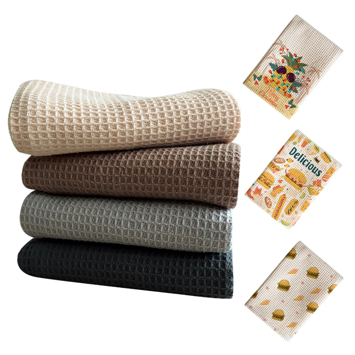 Eastsunshine  Kitchen Microfiber Dish washing Rags Waffle Towel Dish Cloth Super Absorbent printed wine glass  Cleaning Cloth