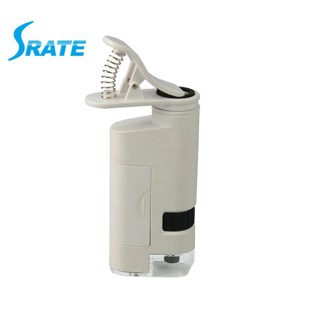 NO.BU-190M 120X-190X Zoom Universal Mobile Phone Clip Pocket Microscope with LED Light