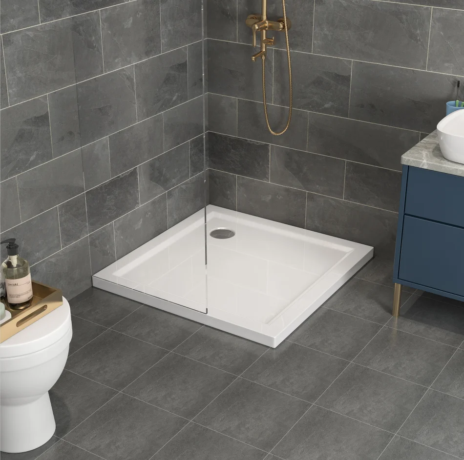 SEAWIN frameless glass shower panel shower pan drain crack repair refinishing  pitch install float kit shower pan  kit for tile