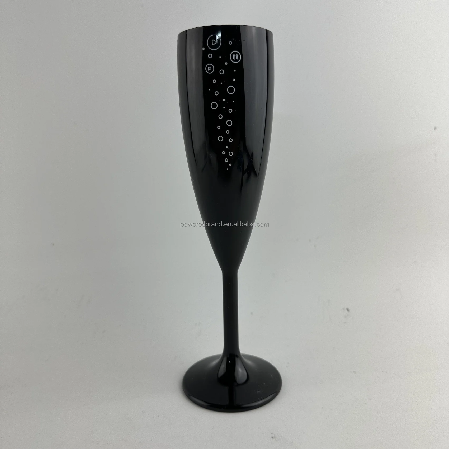 6oz Personalized Black Champagne Prosecco Plastic Flutes Party