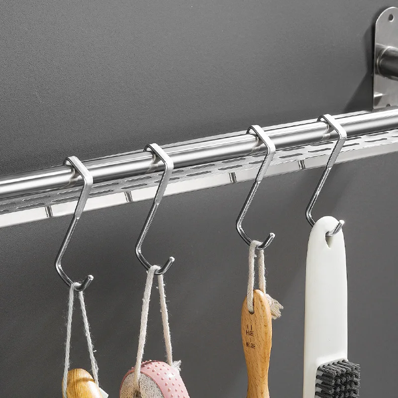Large 304 stainless steel double S hanger kitchen cabinet hanger simple door back coat rack