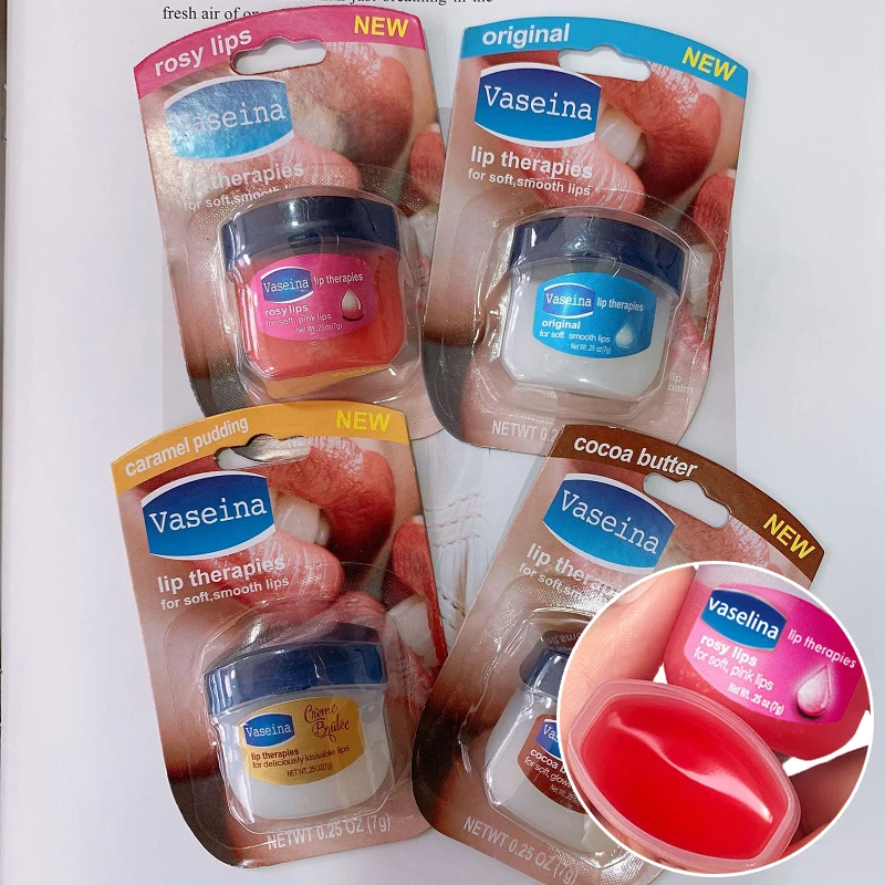Best Seller Vaseline Lip Balm Organic Natural Moisturizing 4 Flavors Lipstick Vegan Plant Anti-Cracking Lip Care Jelly Lip Balm