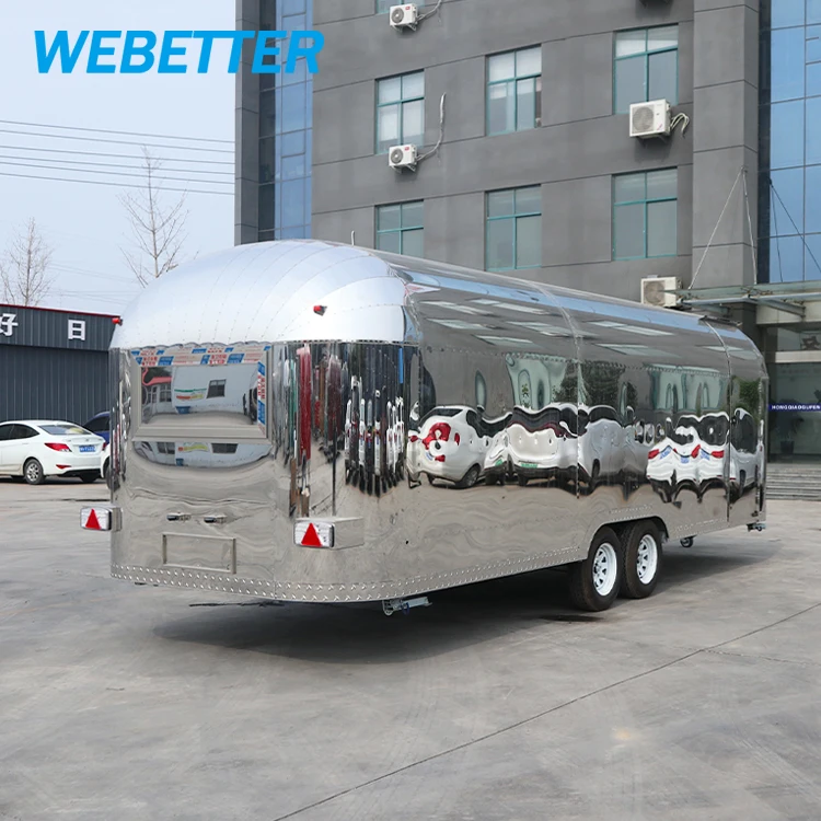 WEBETTER china mobile airstream food trailer manufacturer stainless steel remorque mobile fast food truck for sale Europe
