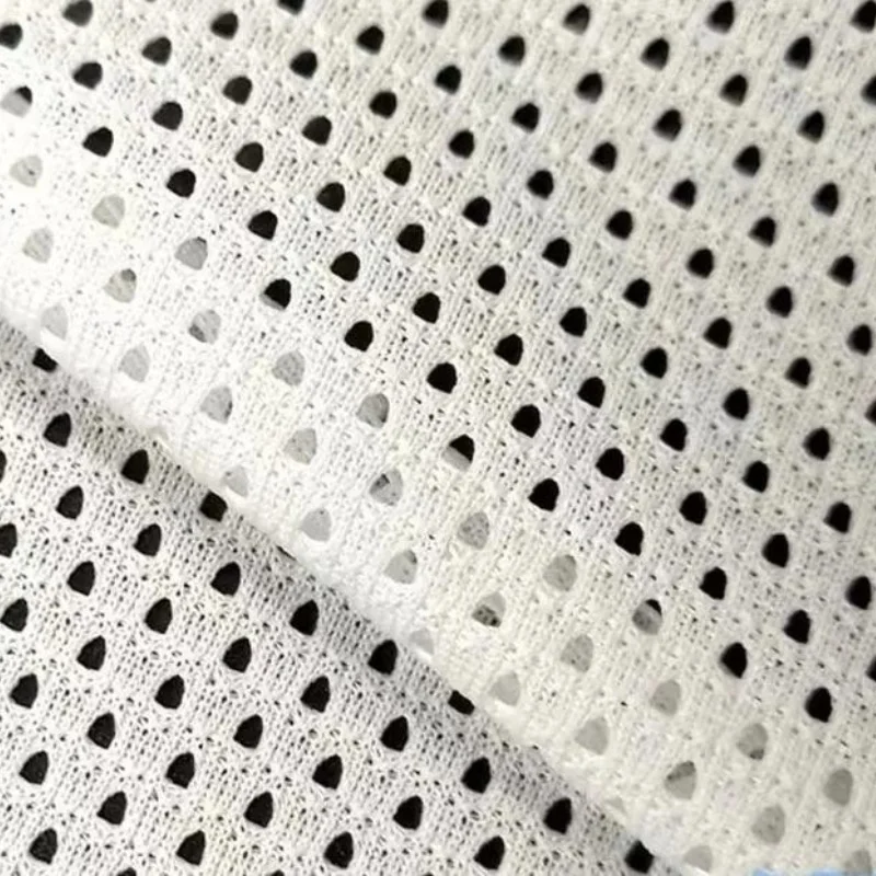 Сетчатая ткань для спортивной одежды подкладка из 100 полиэстера 240gsm с большим отверстием Жесткая сетка трикотажная