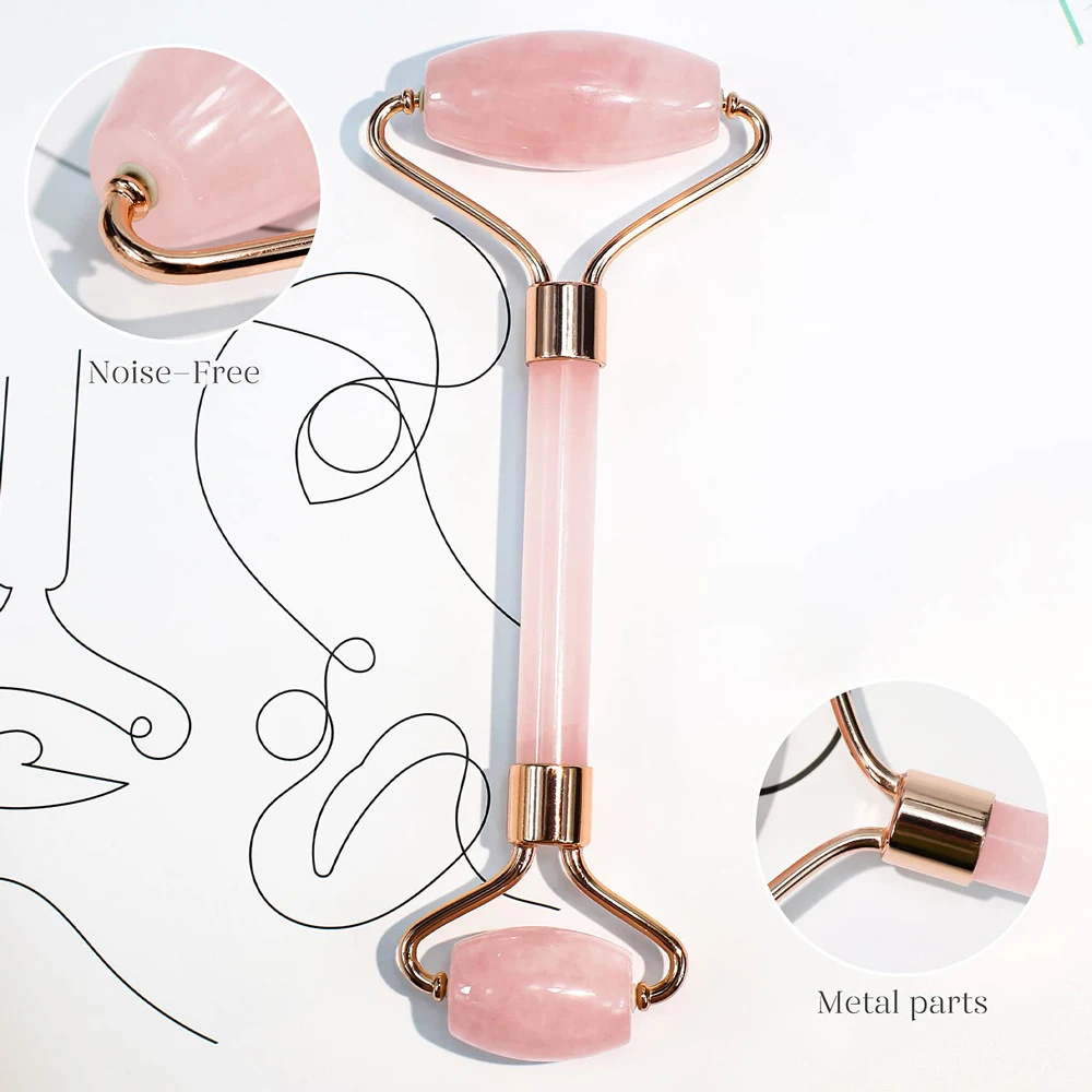 Amazon Best Facial Beauty Face Roller Massage Gua Sha Jade Roller Set with Box