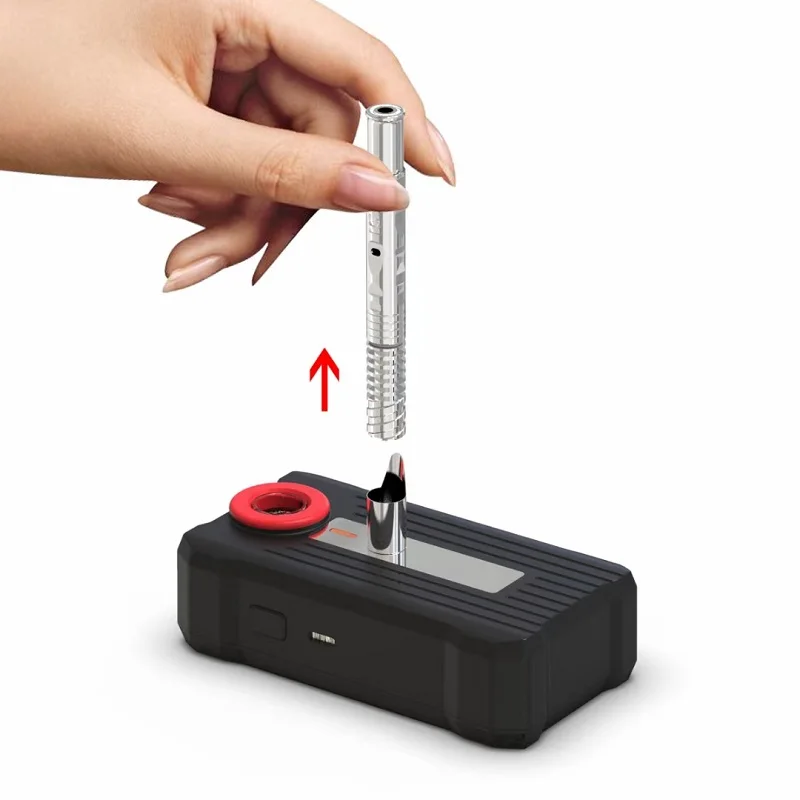 
New trending portable magnetic induction heater case for wax dry herb smoking titanium quartz dab rod heat device 