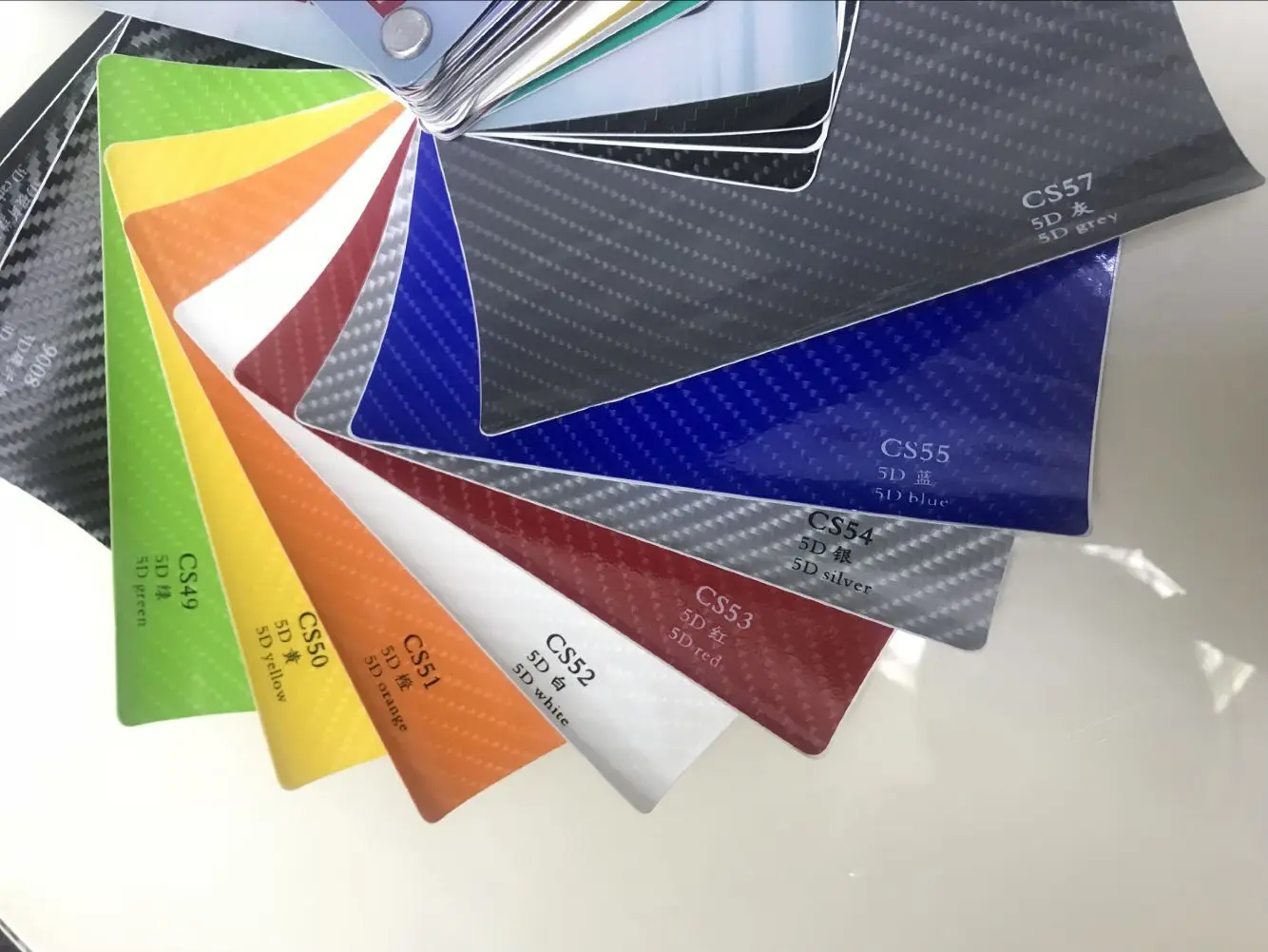 Waterproof Glossy Black 5D Carbon Fiber Vinyl Foil Film Car Wrap Roll Sticker Decal Auto Motorcycle Decorative Car Accessories