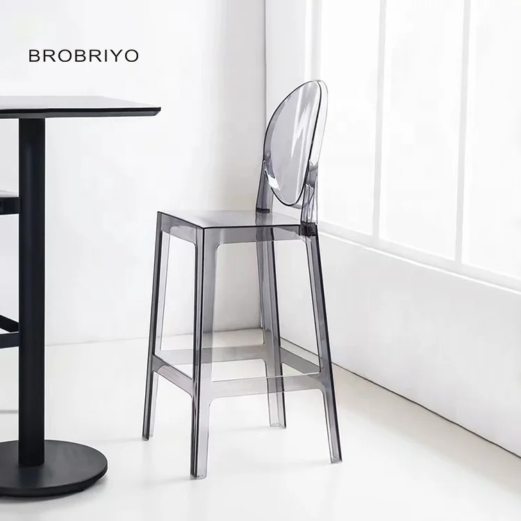 High Quality Clear Acrylic Chair Transparent Ghost Bar Stool Acrylic Dinning Chair Perspex Crystal Acrylic Counter Stool