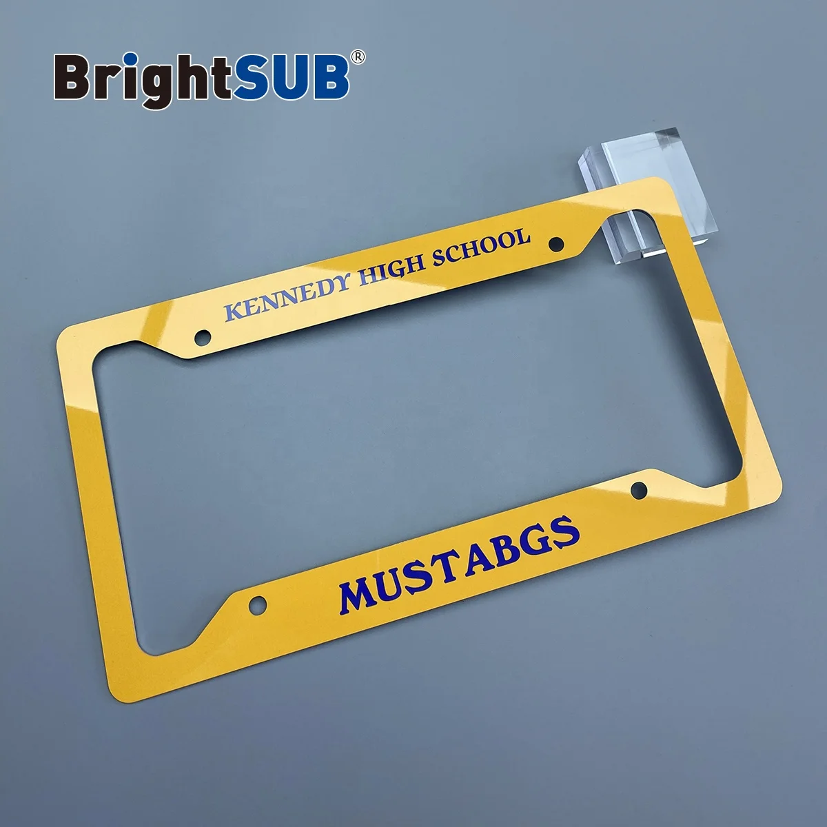 LS-CLF001 Sublimation Aluminum License plate frame auto sublimation metal blanks car license plates gloss white printing frame