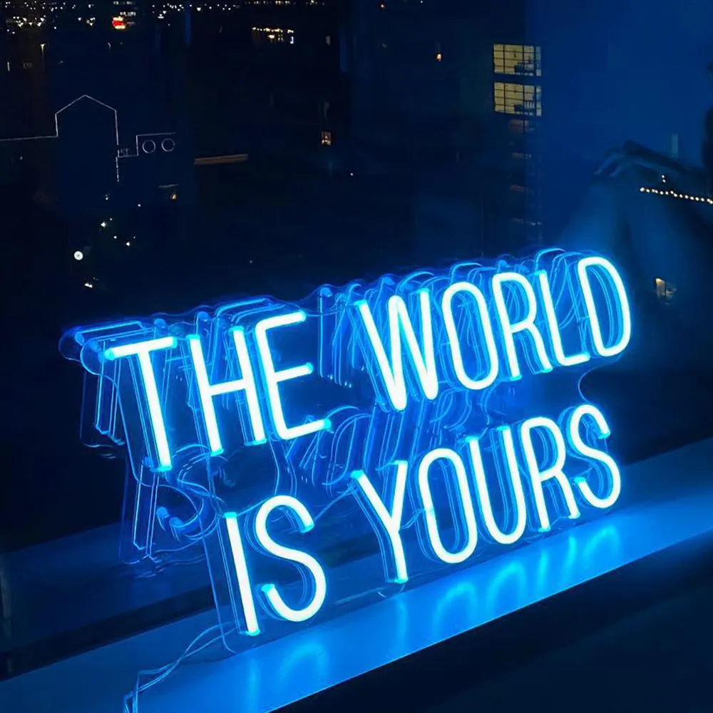  The world is yours неоновая лампа Светодиодная Светящаяся вывеска пользовательские для организаций и магазинов украшение