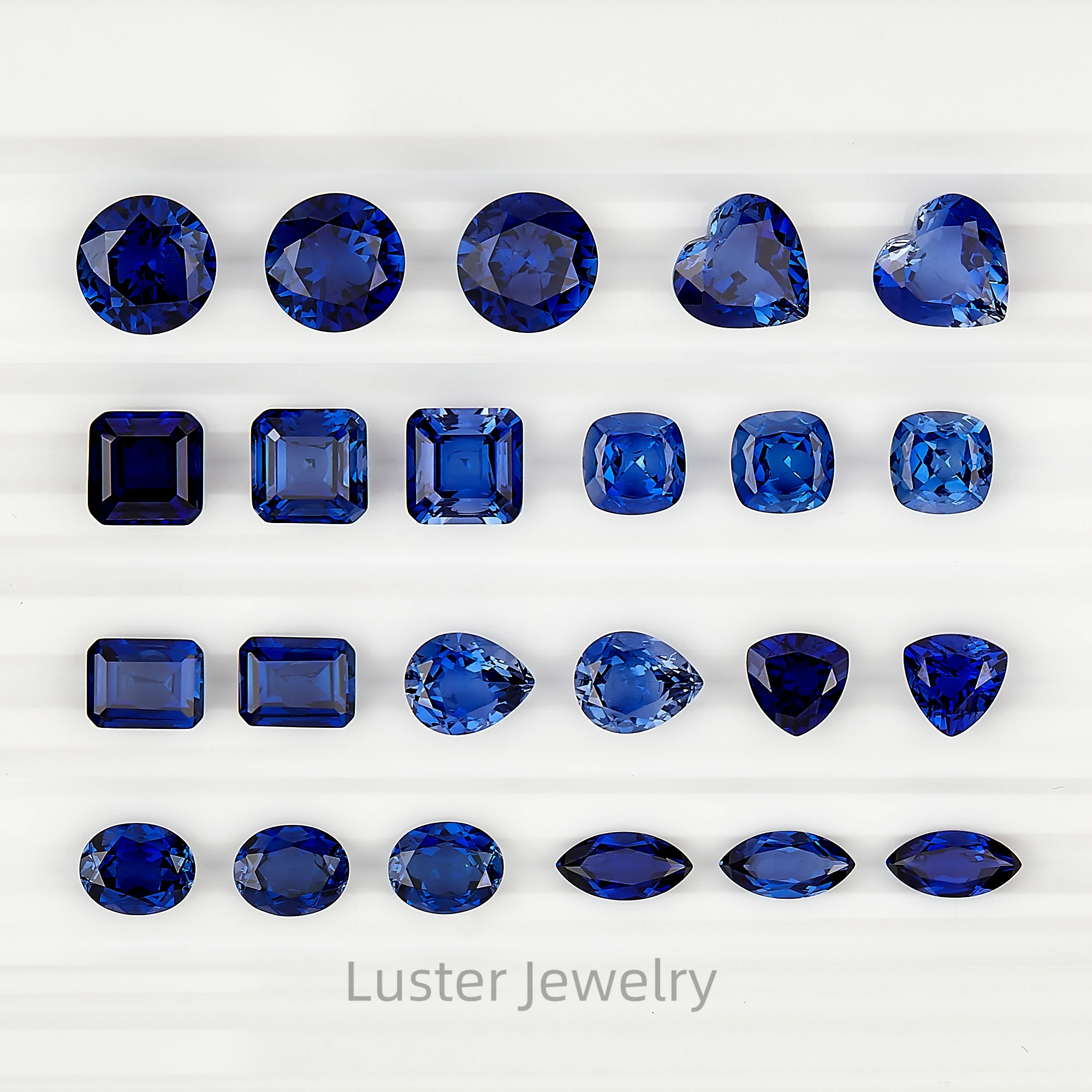 Luster Attractive Large Stock High Quality Royal Blue Lab Grown Stones Mix Shape Lab Created Sapphire Loose Stone