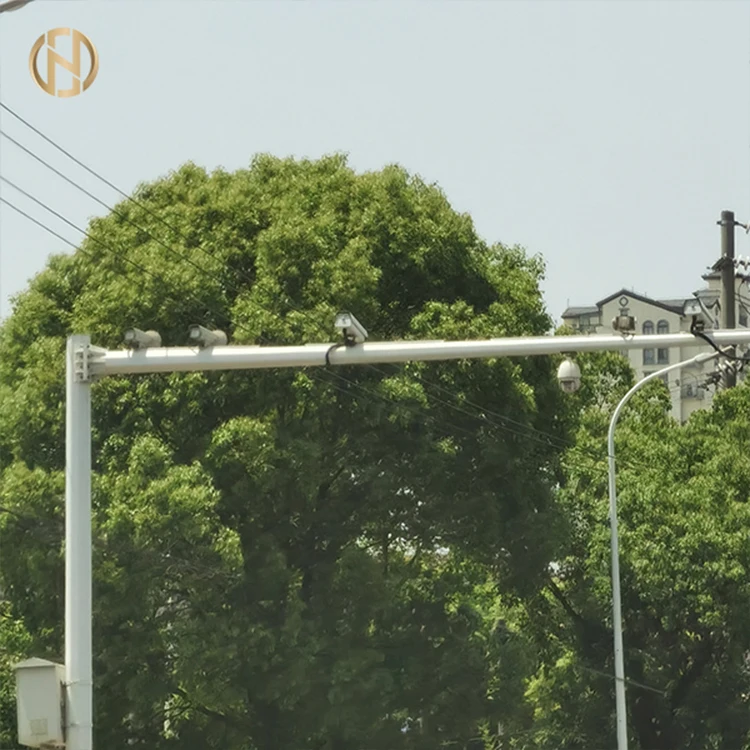 FuTao Traffic Light Pole With Safety Sign Hot Selling 5-15M Single And Double Arm Traffic Camera Steel Pole