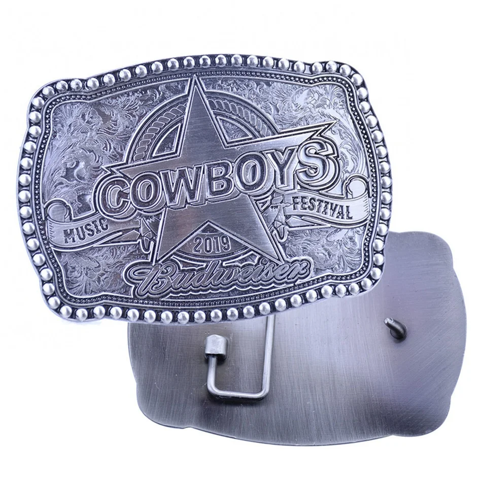 Metal belt buckle manufacturers designer  cowboy leather belt with buckle for men