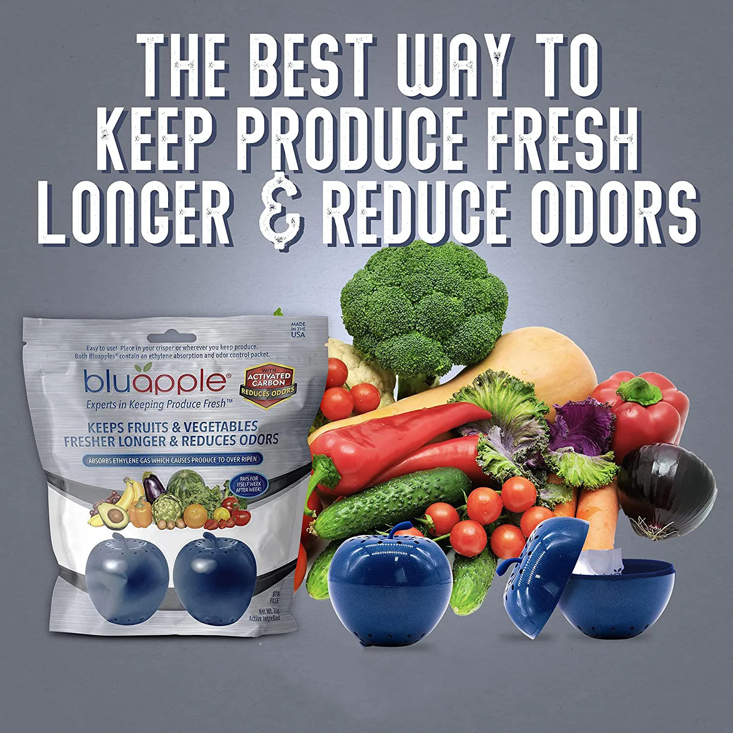Produce Freshness Saver Balls With Carbon Extend Life Of Fruits And Vegetables by Absorbing Ethylene Gas Keeps Produce