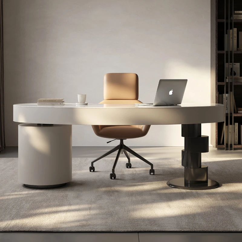Office Desk Furniture Table Executive Luxury Home Design Modern L-Shaped Computer Desk Gold White Luxury Executive Ceo Desk