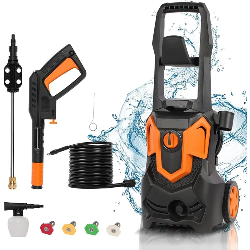 Electric Pressure Washer High Pressure Power Washer Electric Powered 1800W Portable Pressure Cleaner Machine