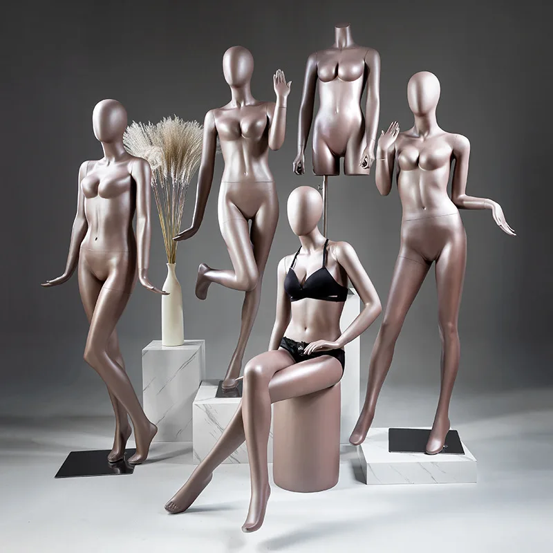 Fashion Women Sitting/Standing Curvy Clothing Wholebody Champagne Gold Full Body Mannequins Female