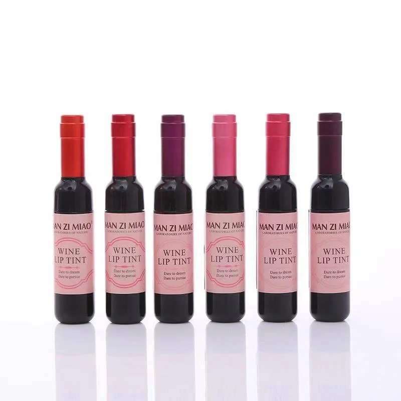 Red wine shaped Korean style Liquid lipstick wine lip gloss