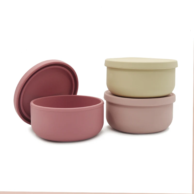 Wholesale New Design Bpa Free Food Grade Silicone Children Kids Feeding Bowl Baby Silicone Bowl With Lid