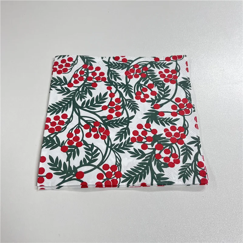 Wholesale custom decoupage printed party color red cocktail paper napkin