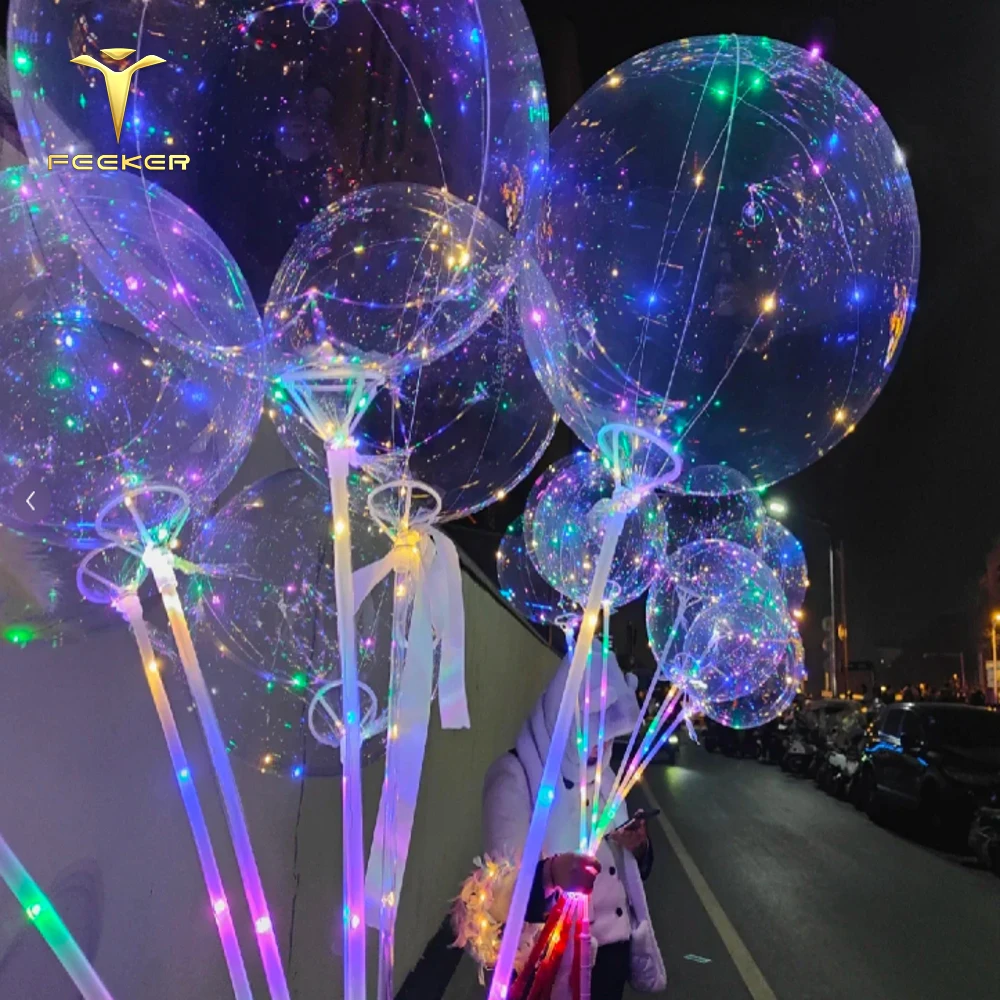 Glow In The Dark Ball Handle Led Balloon Lantern Set