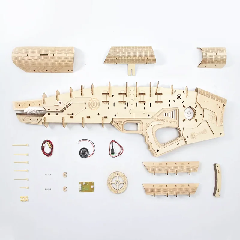 Hot Selling Beaverlab DIY Laser  3D Wooden Crafts Puzzles Jigsaw Large War Shoot Toy Gun Kid Adults