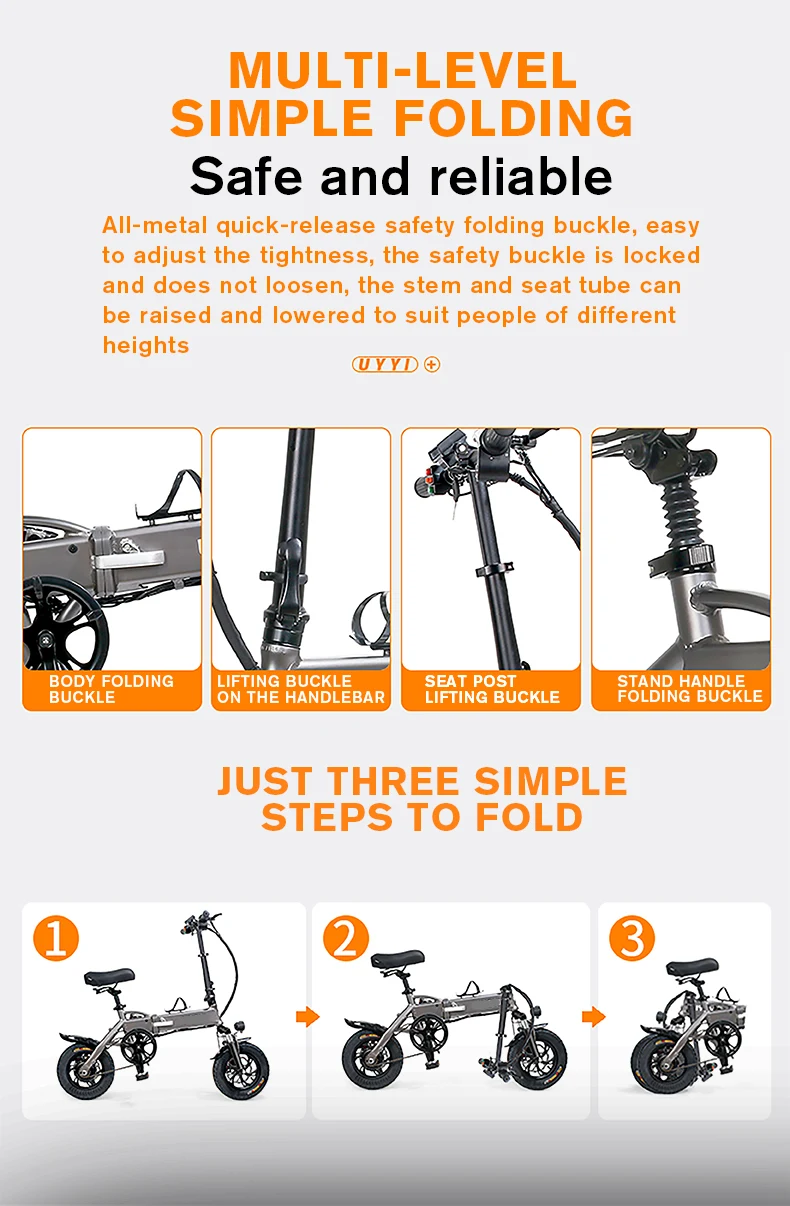 14 Inch Mini Foldable Commuting Electric Bike Small Folding Electric Bicycle Ebike For Adults With Removable Battery