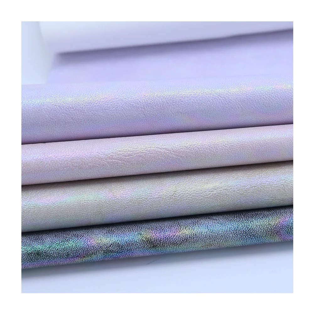 Top Selling Multi Color 0.8mm Film Embossing Pattern Woven Backing PU Synthetic Leather For Making Shoes Materials